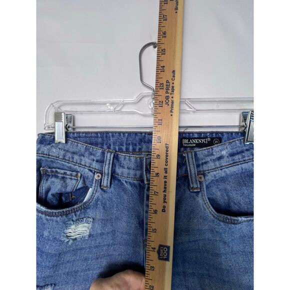 BLANKNYC Women's Size 25 The Ludlow Destroyed Cropped Girlfriend Denim Jeans - Picture 7 of 9